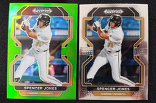 2022 Prizm Draft Picks Spencer Jones Green /75 Prizm+Base Rookie YANKEES #PDP25