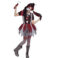 Momkonzz Girls Halloween Costumes Kids Creepy Killer Clown Costume Short Sleeve