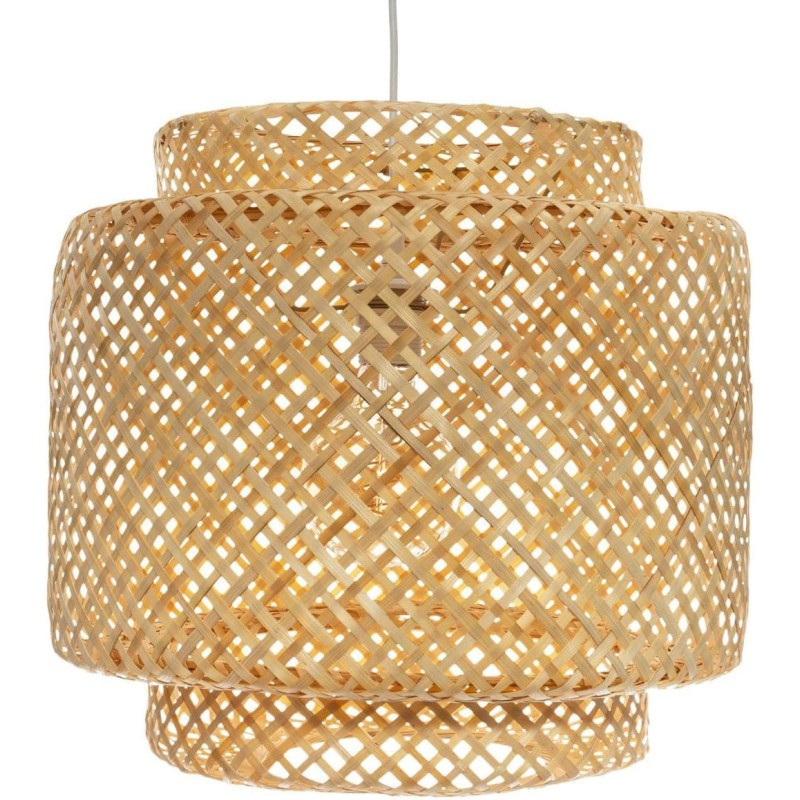 Lustre suspension Atmos en bambou naturel tressé main de 40cm