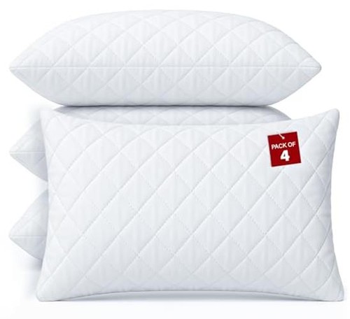 Lakhmaali Quilted Zipped Pillow Protectors Pack 4 –  Assorted sizes 