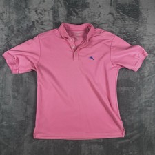 Tommy Bahama Mens M Pink Polo Shirt IslandZone Supima Cotton Short Sleeve