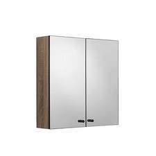 Croydex Ontario Matt Brown Wall-mounted Double Bathroom Cabinet