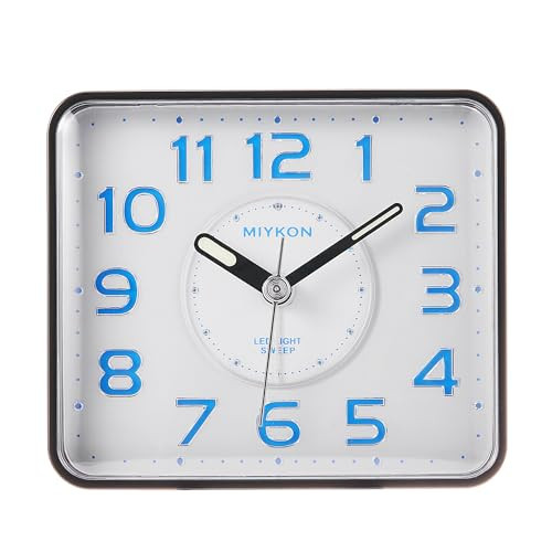 Small Square Easy to Read Non-Ticking Silent Sweep Analog Table Clock with - Picture 1 of 7