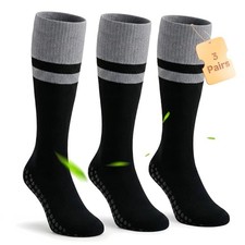 Thick Bamboo Viscose Compression Socks for Large-X-Large Non-slip/Black/3pairs