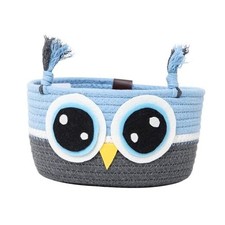 Storage Basket, Cute Owl Shape Cotton Cord Storage 9.45 9.45 5.12 Blue Grey