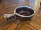 Vintage McCoy Pottery 7050 Brown Drip Glaze Onion Soup Bowl Dish W/ Handle
