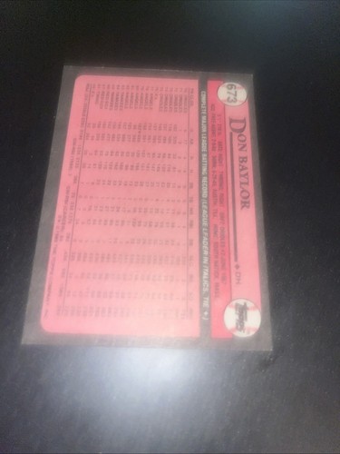 1989 Topps #673 Don Baylor Oakland Athletics - Picture 2 of 2