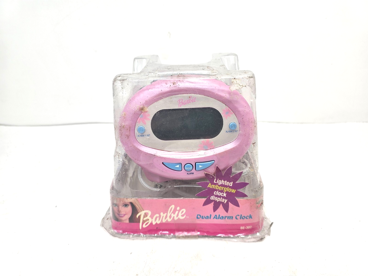 バービー⭐︎置き時計⭐︎ Vintage 2002 Barbie Dual Alarm Clock Radio BRAND for sale online