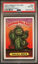 PSA 8 NM-MT 1985 Garbage Pail Kids OS2 #60a PRICKLY RICK GLOSSY TESSIE PUZZLE BK
