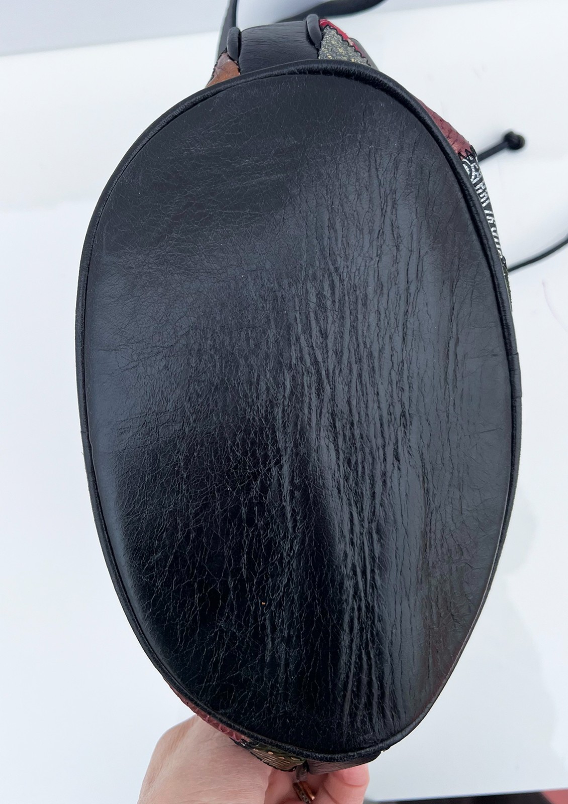 Archival Braccialini Leather Patchwork Mosaic Tot… - image 4