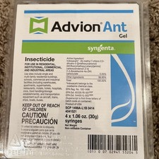 Advion Syngenta Ant Gel 4 Tubes 1 Plunger 2 Tips New in Package