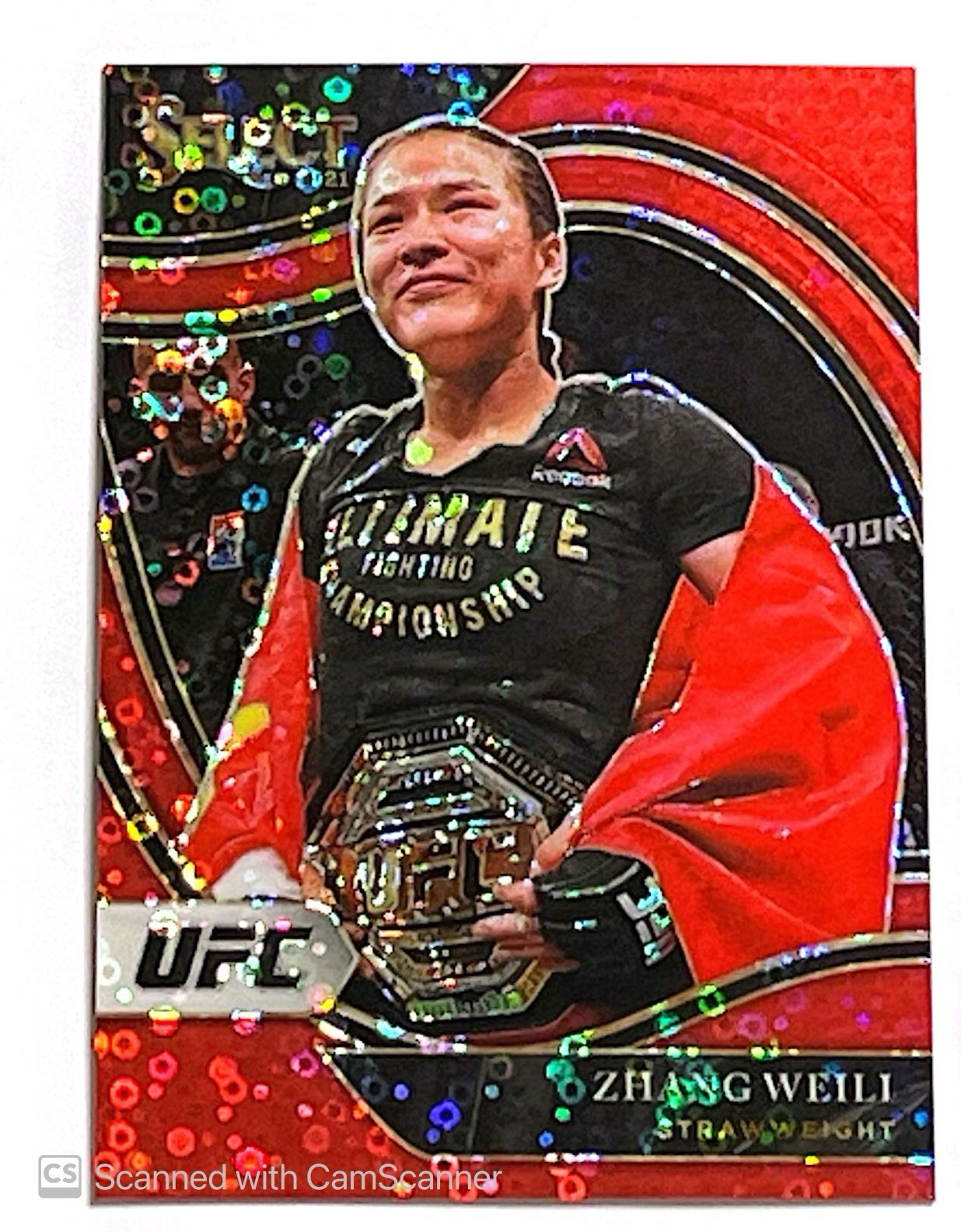2021 Select UFC Zhang Weili #291 Octagonside Red Disco Prizm /199