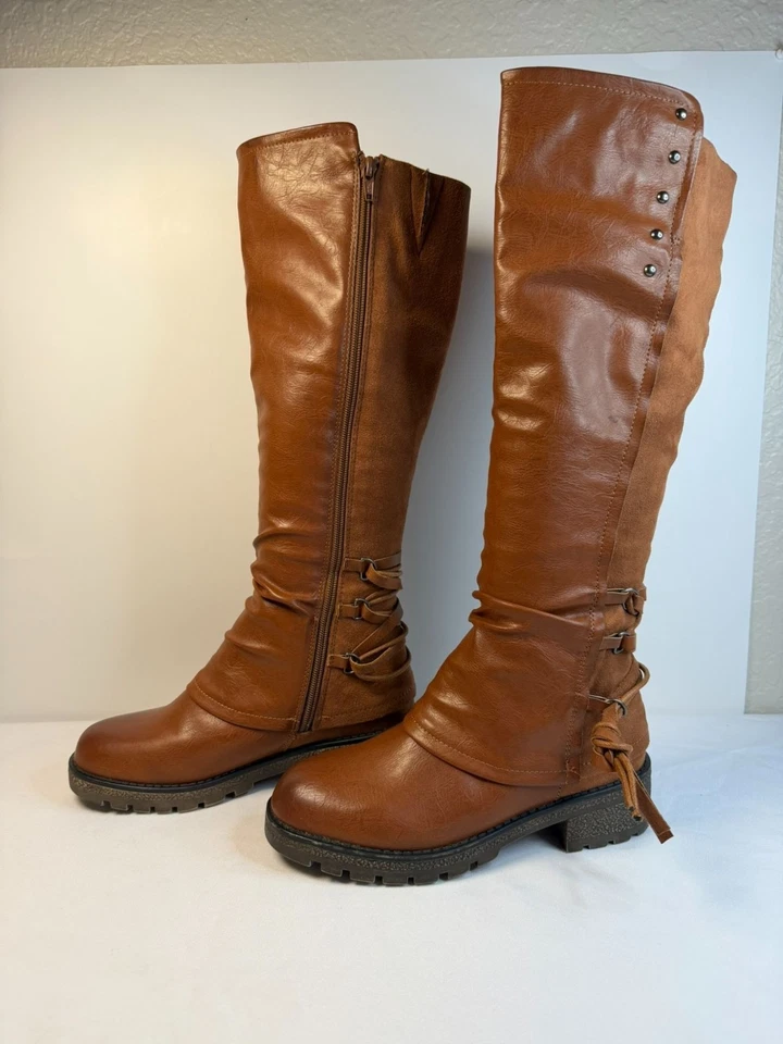 Eva & Zoe Riding Boot Women's Size 7M Brown Calf  Zipper Closure Soft Inner - Image 3 of 4