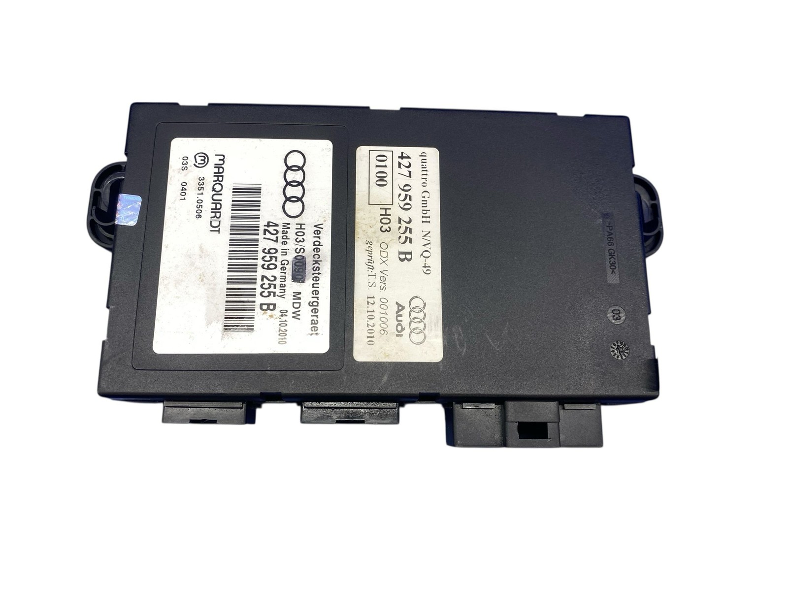 2011-2015 AUDI R8 SPYDER CONVERTIBLE ROOF CONTROL MODULE UNIT 427959255B OEM