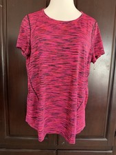 Tek Gear DryTek Womens XL Pink & Black Stripe...