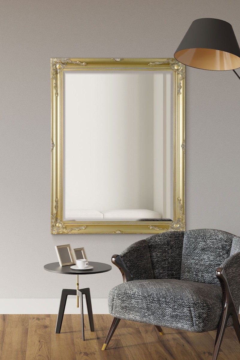 Extra Large Mirror Wall Gold Antique Vintage Wood 4Ft7x3Ftt7 140x109cm