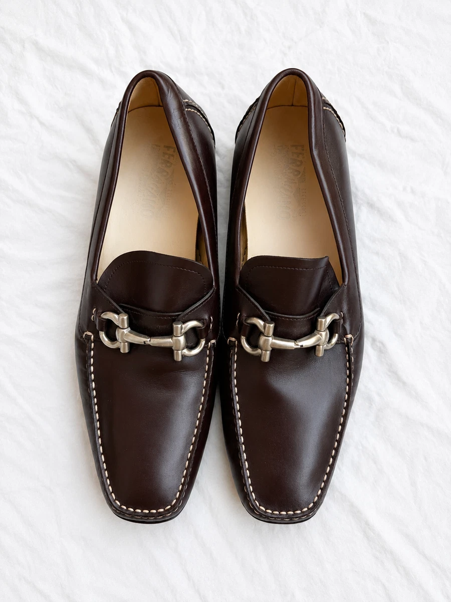 Salvatore Ferragamo Leather Upper Brown Dress Shoes for Men  display picture 3