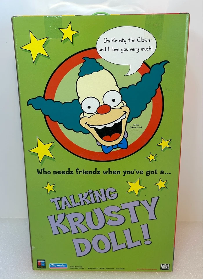 Muñeca parlante Krusty el payaso de los Simpson Treehouse of Horror 2001 Playmates NUEVO Foto 4 de 4