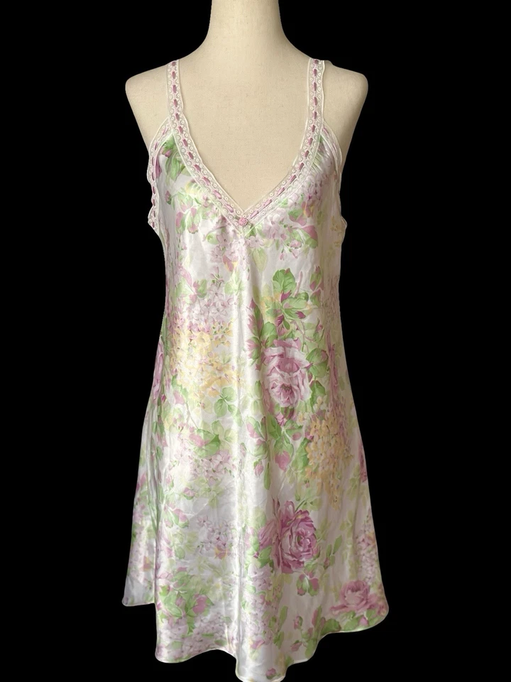 Mini Vestido Oscar De La Renta Y2K Brillante Satén Babydoll Coqueta Sin Mangas Talla M Hada Foto 3 de 4