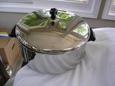 #D Vintage Farberware 6 Qt Stock Pot w/ Lid Aluminum Clad Stainless Steel