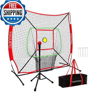 Owinmax 6X6Ft Baseball Net Baseball Softball Training Net Batting Tee Strike