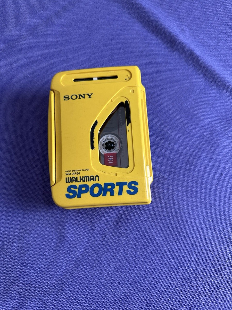 Sony Walkman Sports WM-AF54 Yellow Cassette Player Tested Works No