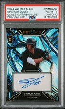 2024 WILD CARD METALLIX GLASS RAINBOW FOIL BLUE SPENCER JONES 1/6 PSA 8 AUTO 10