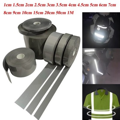 1CM-1M Hochintensives Reflexband Selbstklebend Warnung Sichtbarkeit Band Grau