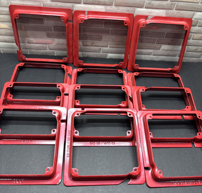 12- New HUBBELL RACO 911-16 Red Square Adapter Ring Raised 5/8'' Fire Alarm Plate
