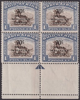 Kenya Uganda Tanganyika 1942 KGVI 70c Surch Block Crescent Moon Mint SG154a c£70