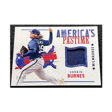 2022 Panini Chronicles America's Pastime Swatches Corbin Burnes APS-CB Blue /99