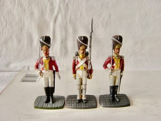 54mm 3 Saxon Guard figures in good collector painting officer soldier officer