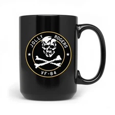 Jolly Rogers VF-84 15 oz Black Mug