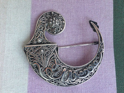 Ancienne Broche Pendentif Argent écriture Arabe