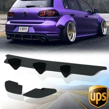 Rear Bumper Lip Diffuser 3 Fin Valance Spoiler For  Golf 6 MK6 GTI 2010-2014