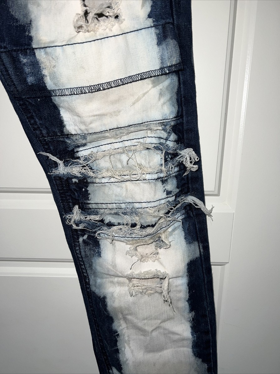 NormCore Punk Rock Paint Bleach Acid Wash Destroyed Denim