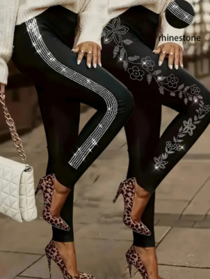 Elegantes Damen-Zweiteiler-Set in Übergröße mit Strass-Akzenten - Dehnbar new