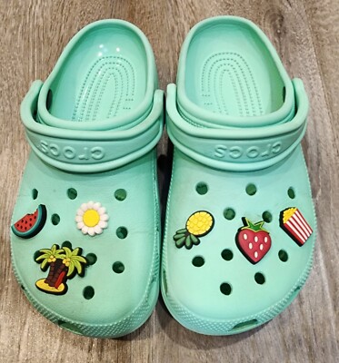 Kids Mint Green Crocs Size Charms