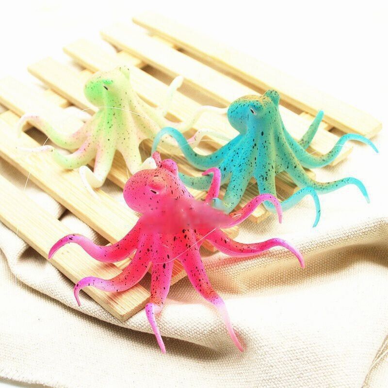 Fish Tank Artificial Octopus Ornaments Fluorescent Octopus Aquarium