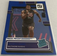 2022 Donruss Football David Ojabo Baltimore Ravens Press Proof Blue Rookie #370