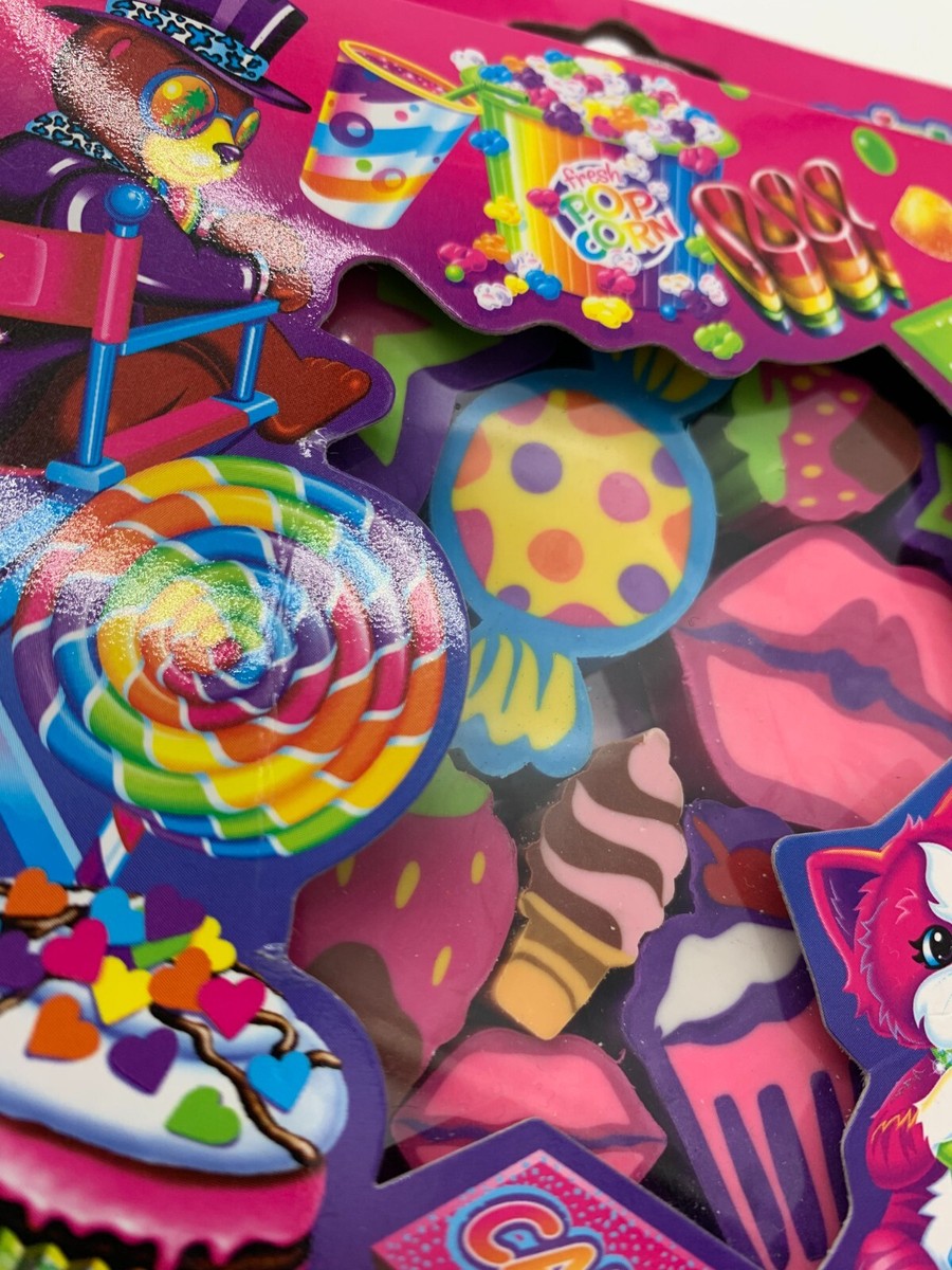 RARE Lisa Frank Eraser Set Rainbow Matinee 12 Erasers Candy