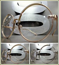 OVERSIZE EXAGGERATED VINTAGE RETRO Style Clear Lens EYE GLASSES Huge Round Frame