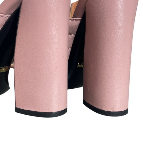 GUCCI Webby Pantoletten Gr. 38,5 Blush Blockabsatz Criss Cross Sandalen Pantoletten Rosa - Bild 12 von 14