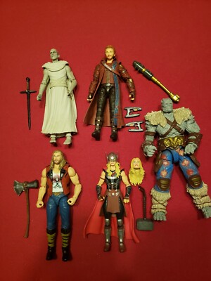 Thor Love And Thunder Lot Of 5: Thor, Jane Foster, Gorr, Korg, And Star-Lord