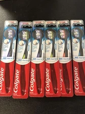 6 PACK Colgate 360 Advanced Floss-Tip Medium Toothbrushes, Various Colors [NEW]