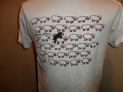 Vtg White Jam Black Sheep Funny Comic T-shirt Fits Adult M RARE La Pecora Nera 