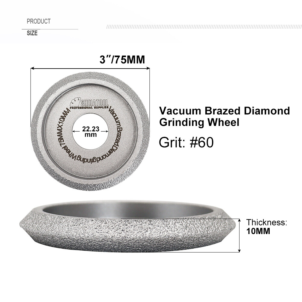 Ø75x10mm Diamond Grinding Wheel Convex Carving Disc for Granite Stone V