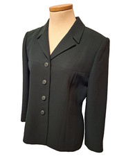 Kasper ASL Women  s Blazer Suit Jacket Size 10P Dark Green Wear Business