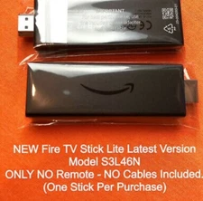 NEW Fire TV Stick Lite ONLY!- Latest Version  NO REMOTE - NO CABLES Model S3L46N