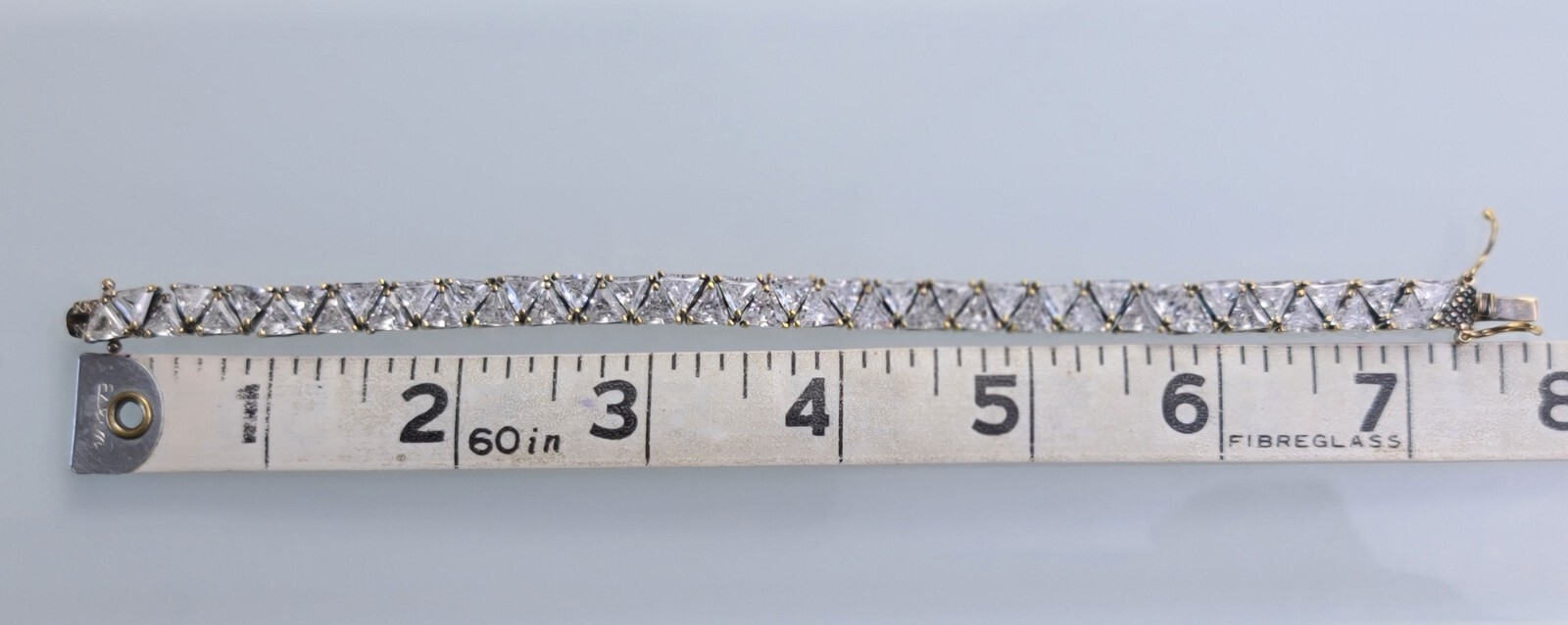 Sterling 925 Solid Silver Iced AAA Trident Tennis… - image 15